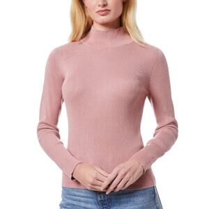 Melissa Paige Women's Ribbed Mock-Neck Sweater Blush Pink Size XL